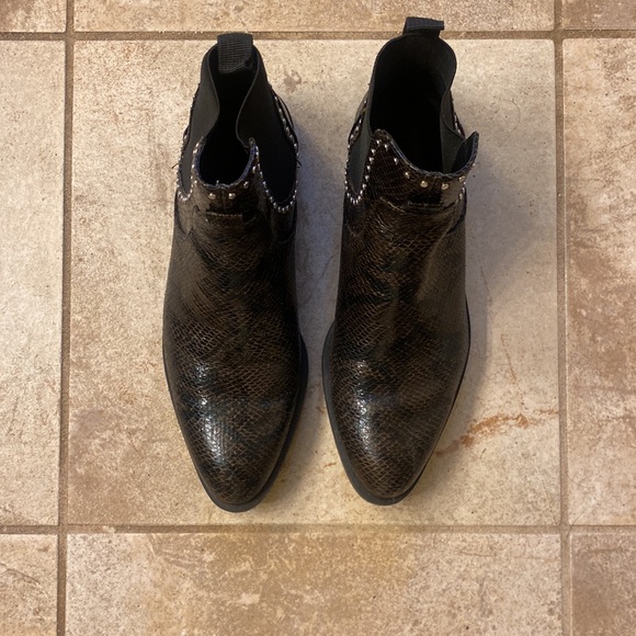 Zara snakeskin look flat booties size 39 - Picture 2 of 7
